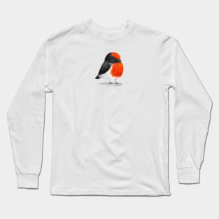 Red capped Robin bird Long Sleeve T-Shirt